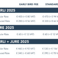 2025 Registration fees